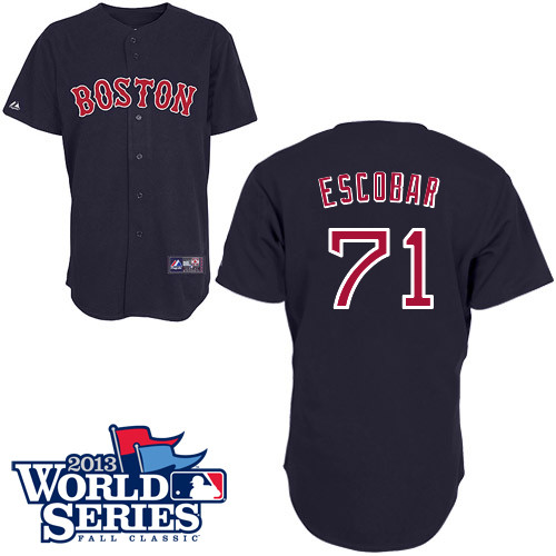 Edwin Escobar #71 MLB Jersey-Boston Red Sox Men's Authentic 2013 World Series Champions Road Baseball Jersey